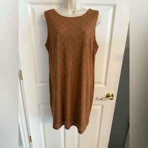 Maurices Brown Suede Eyelet Mini Dress Size M